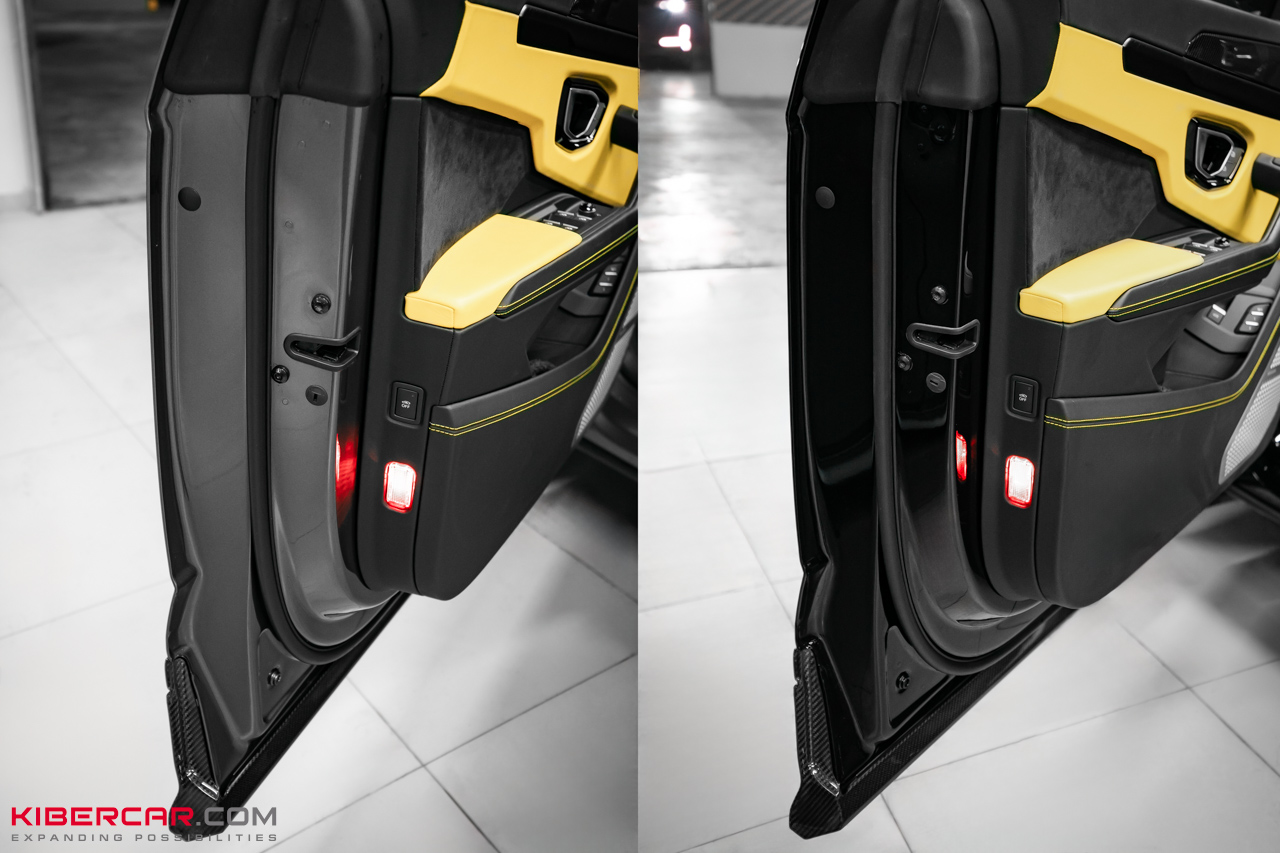 Оклейка Lamborghini Urus цветной полиуретановой пленкой с проемами: глубокий черный глянец вместо серого