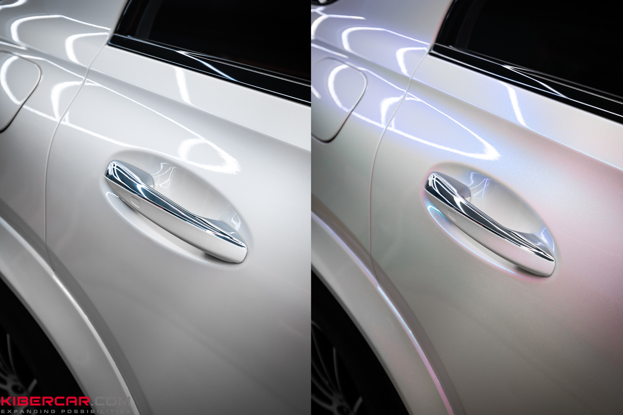 Mercedes-Benz GLE с изюминкой: оклейка кузова белой полиуретановой пленкой с перламутровым эффектом