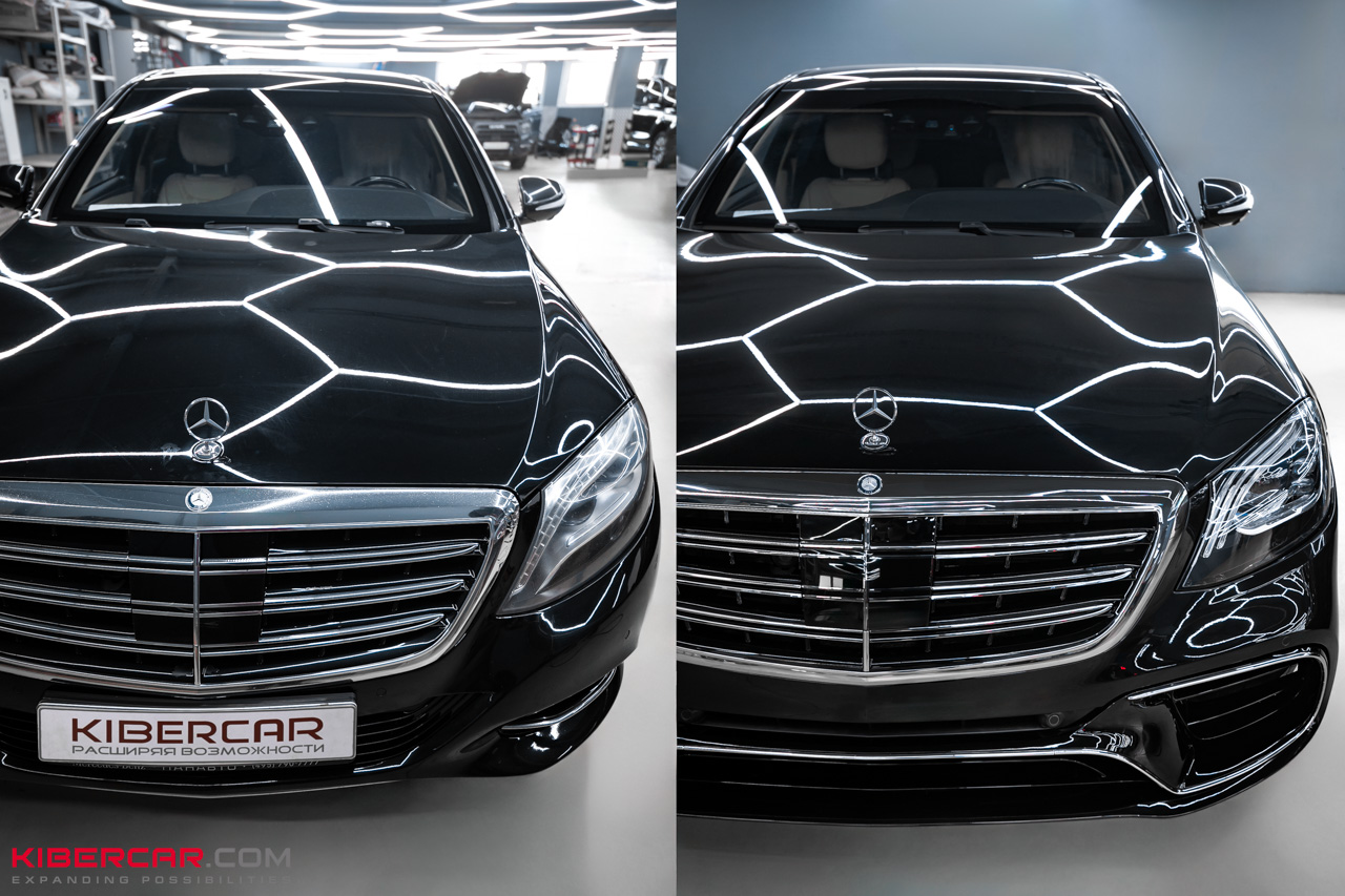 Установка обвеса и замена фар на Mercedes-Benz S-Класс W222