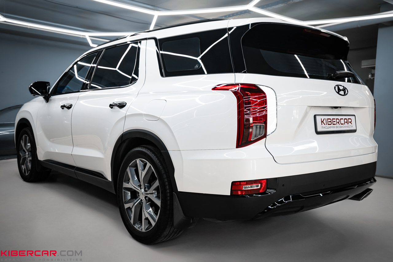 Антихром на Hyundai Palisade: выразительный контраст на белом кузове