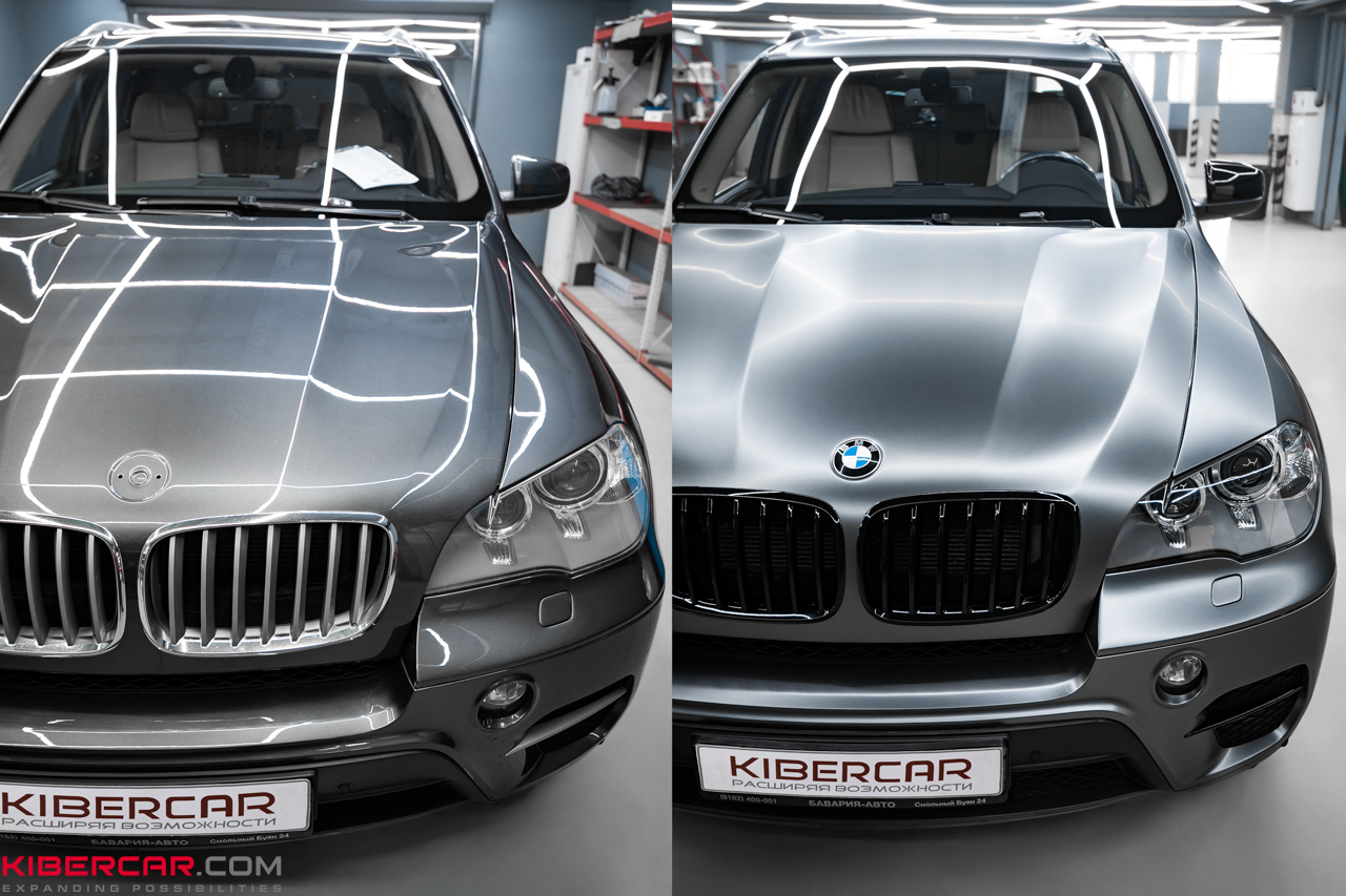 Оклейка BMW X5 матовым полиуретаном