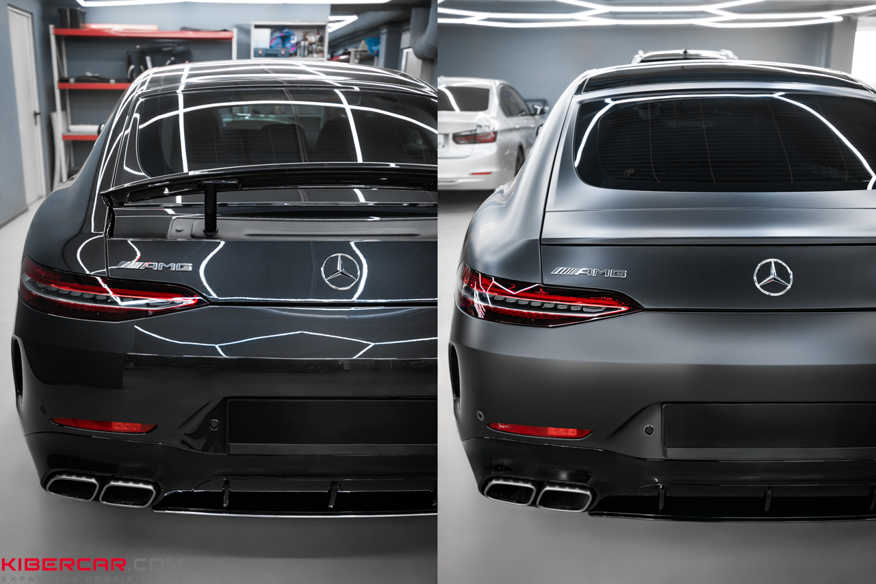 Преображение Mercedes-Benz AMG GT: матовый полиуретан и частичный антихром