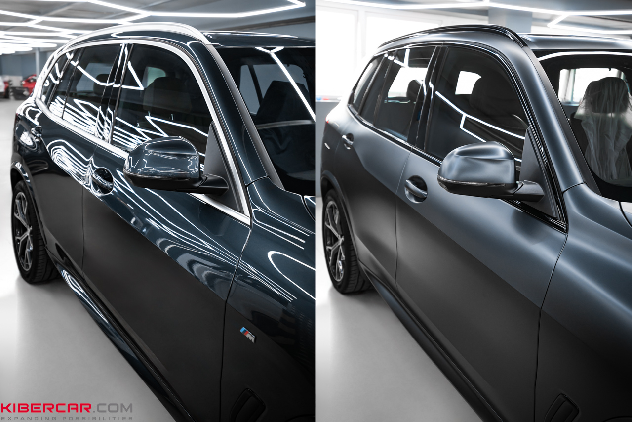 Новый облик BMW X5: антихром и оклейка матовым полиуретаном