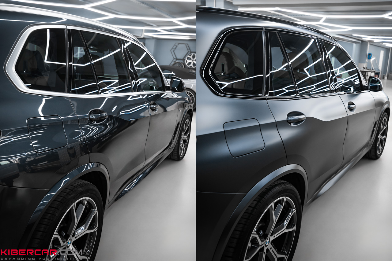 Новый облик BMW X5: антихром и оклейка матовым полиуретаном