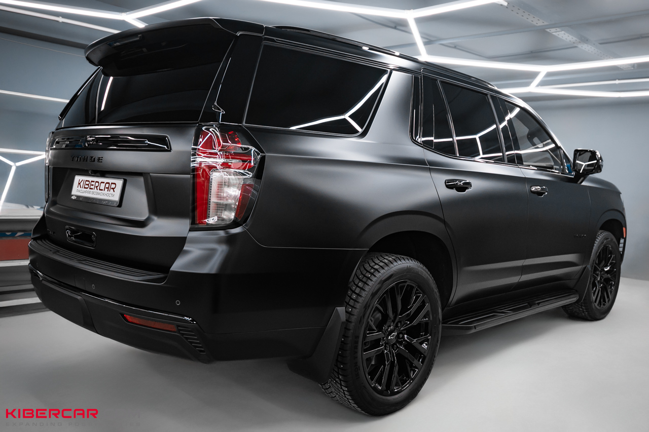 Chevrolet Tahoe: антихром и оклейка матовой полиуретановой пленкой