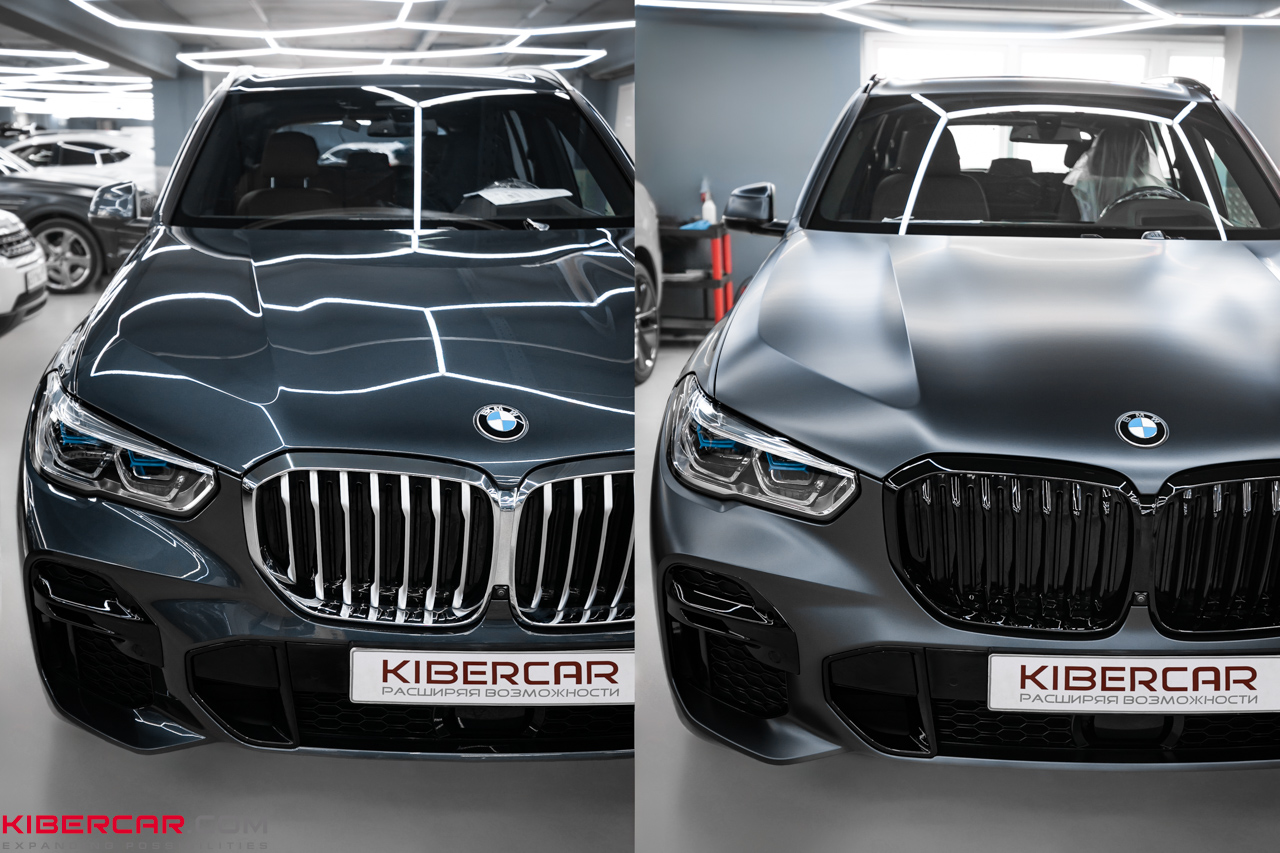 Новый облик BMW X5: антихром и оклейка матовым полиуретаном