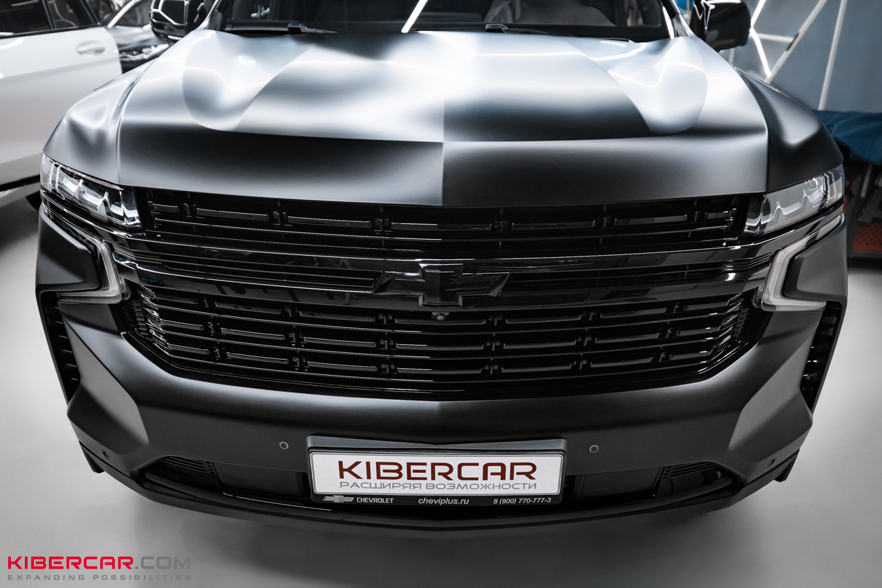 Chevrolet Tahoe: антихром и оклейка матовой полиуретановой пленкой