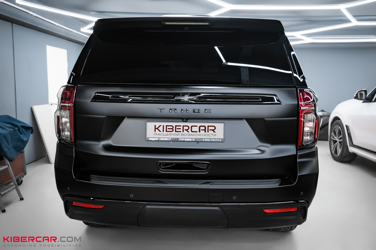 Chevrolet Tahoe: антихром и оклейка матовой полиуретановой пленкой