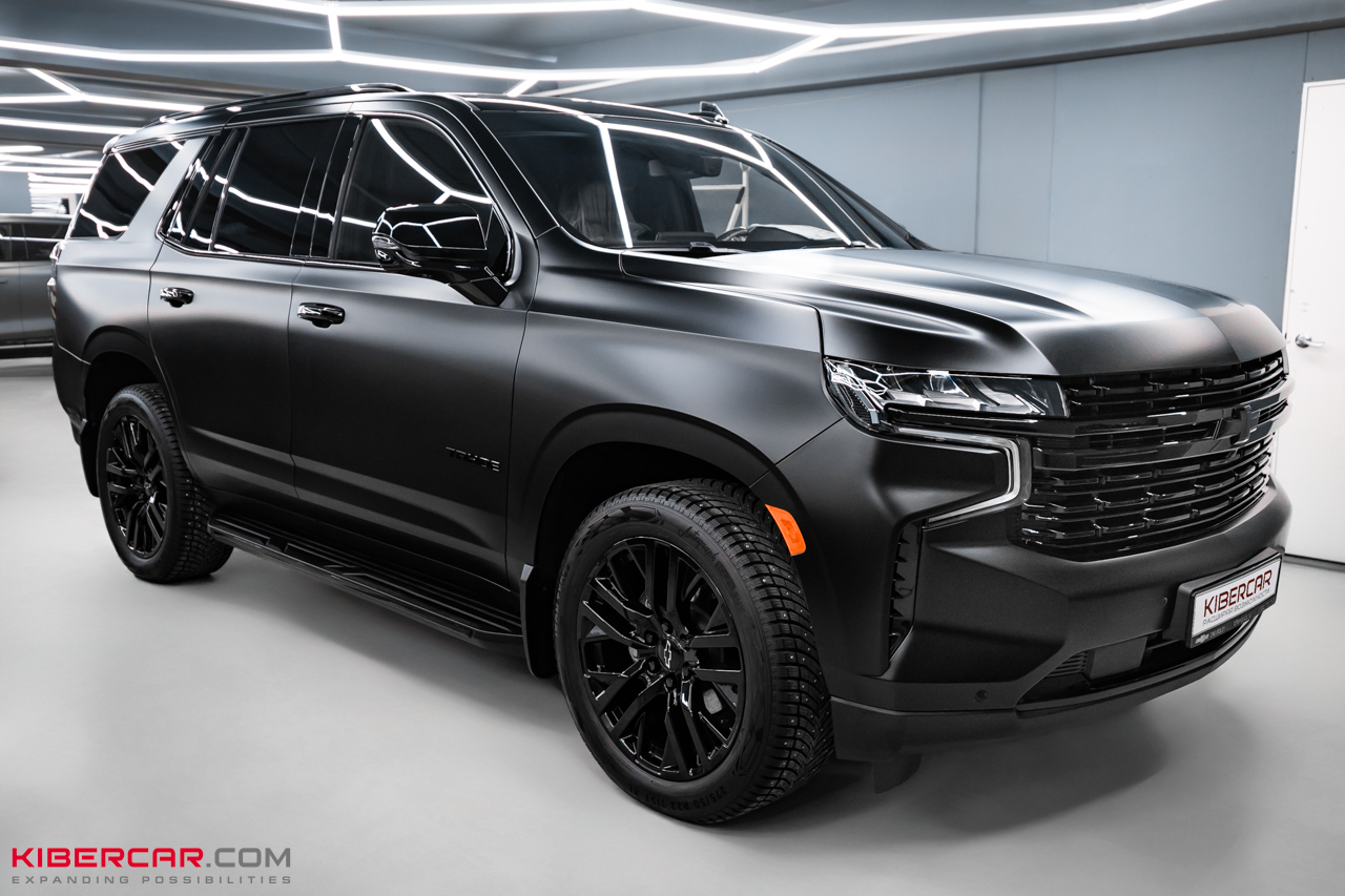 Chevrolet Tahoe: антихром и оклейка матовой полиуретановой пленкой