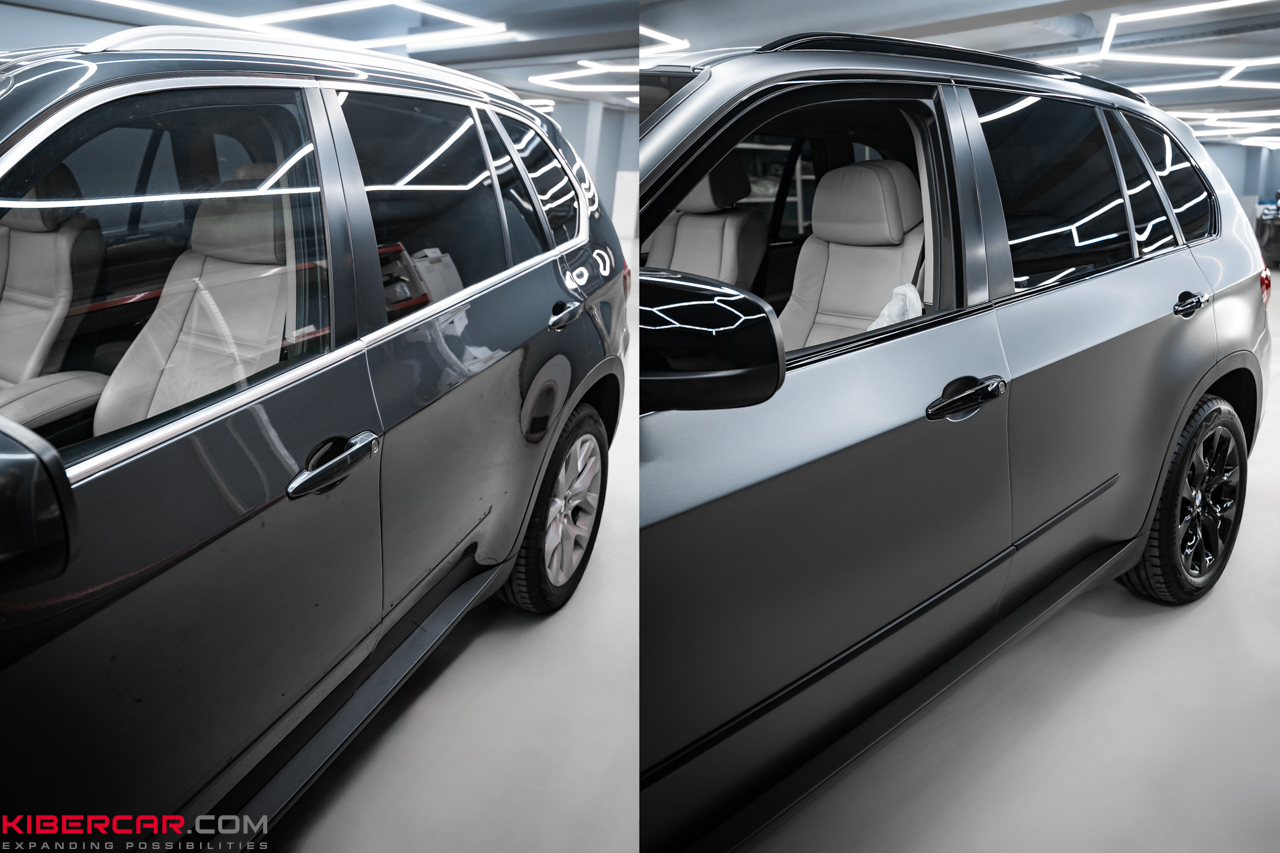 Оклейка BMW X5 матовым полиуретаном