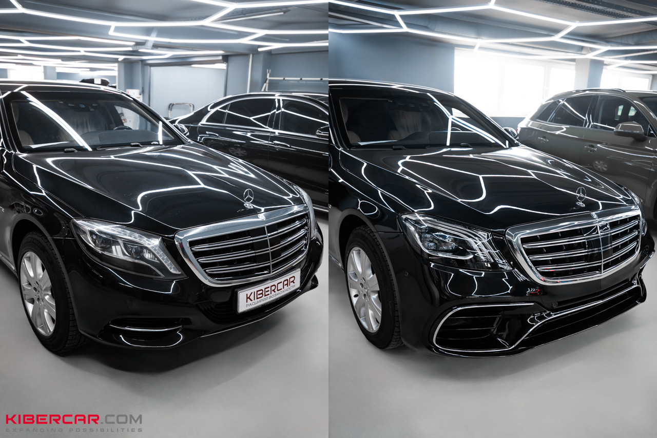 Установка обвеса и замена фар на Mercedes-Benz S-Класс W222