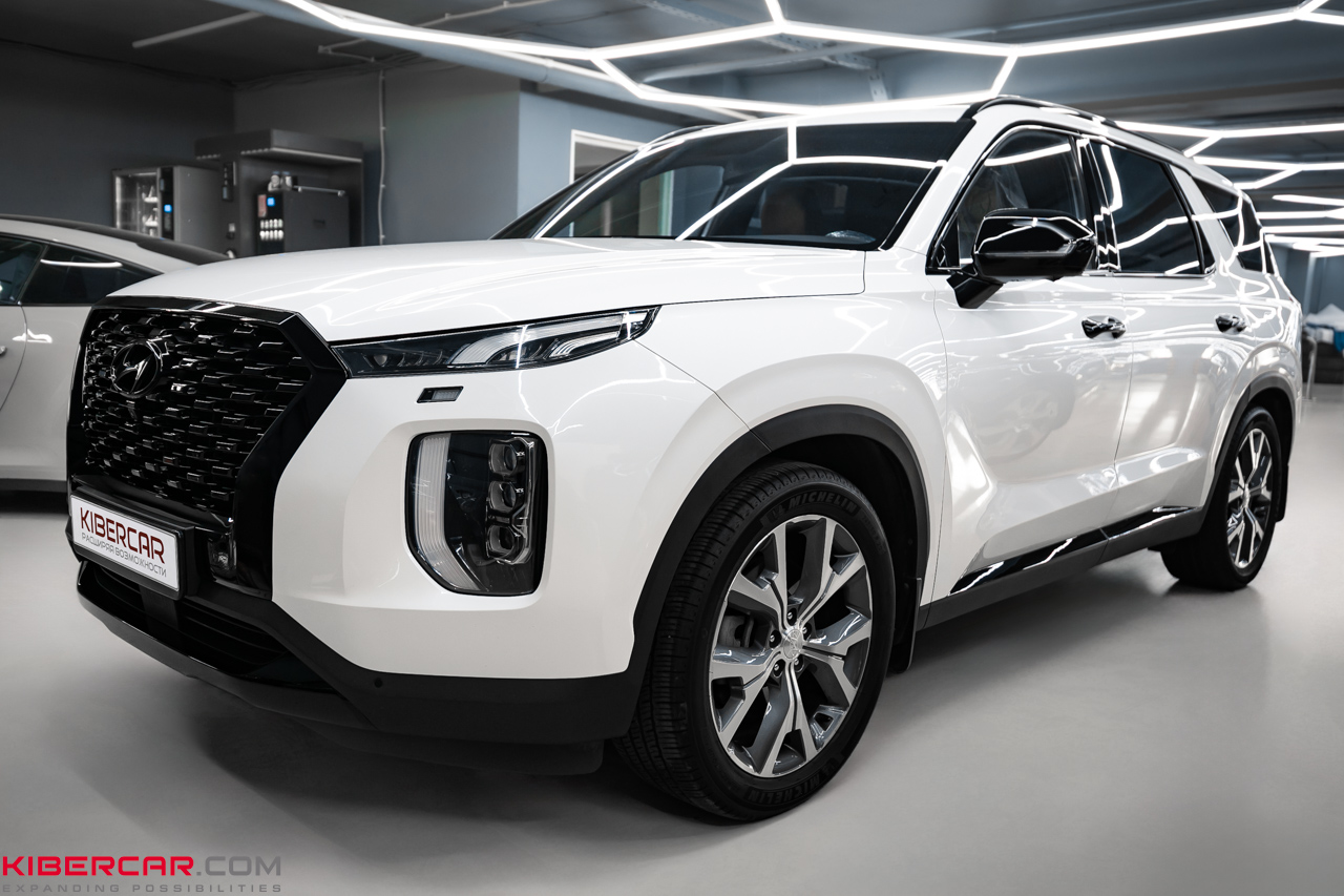 Антихром на Hyundai Palisade: выразительный контраст на белом кузове