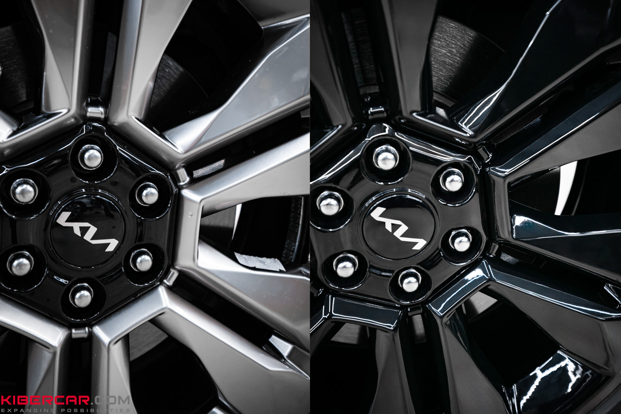Преображение Kia Mohave: покраска дисков в глянцевый чёрный цвет