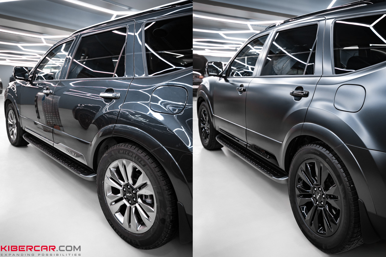 Преображение Kia Mohave: покраска дисков в глянцевый чёрный цвет